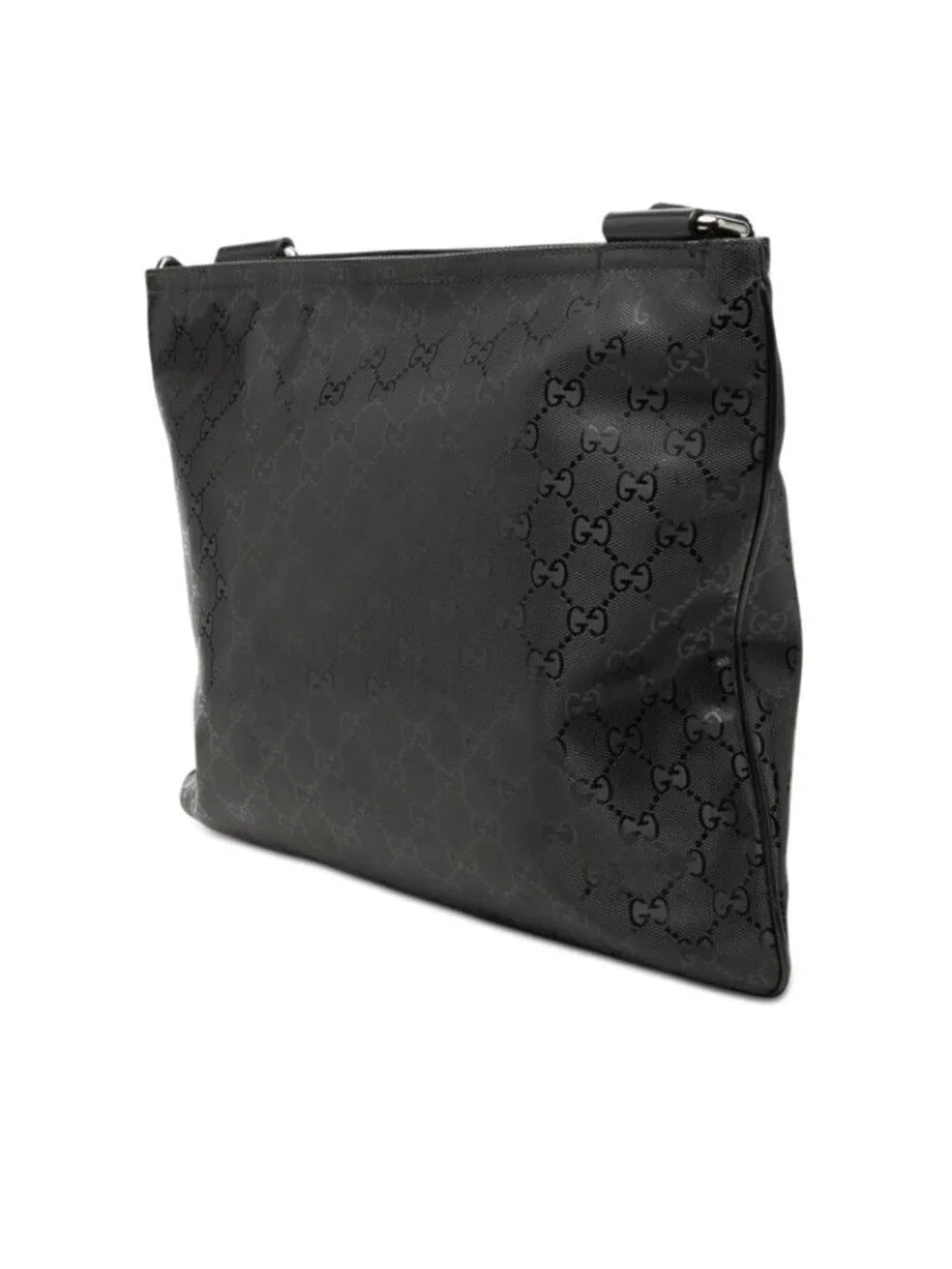 Gucci GG Supreme Crossbody Shoulder Bag Black Leather